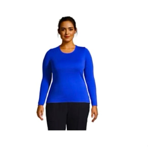 Lands' End Tops - LANDSEND Women's Plus Long Sleeve 100% Cotton Crewneck T-shirt